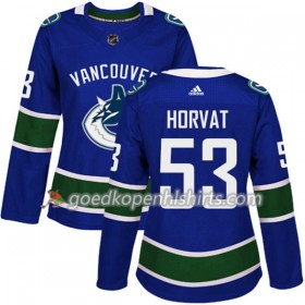 Vancouver Canucks Bo Horvat 53 Adidas 2017-2018 Blauw Authentic Shirt - Dames
